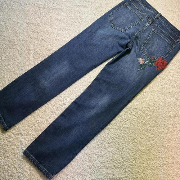 Free People Four Seasons Red Rose Embroidered Jeans size 25 NWOT - Picture 6 of 9